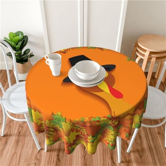 Thanksgiving Tablecloth Turkey Decoration Table Cover for Kitchen Party - Picture 4 of 6